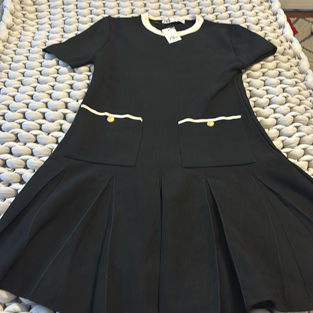 NWT Zara pleated mini dress